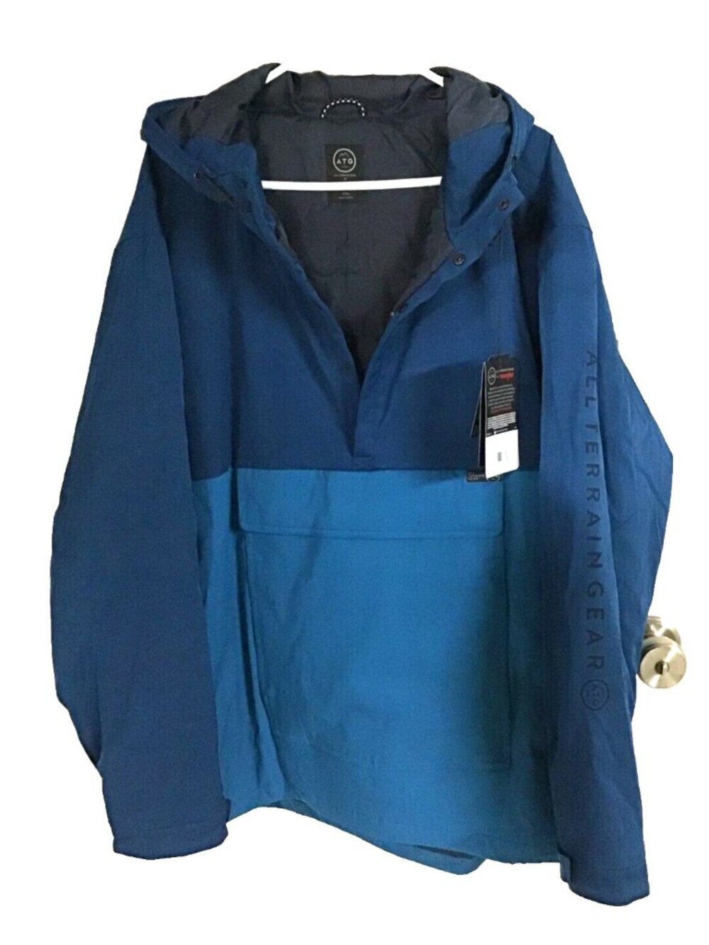 Wrangler All Terrain Gear Whiteside Wind Crusher 2XL Blue Pullover Hooded Coat